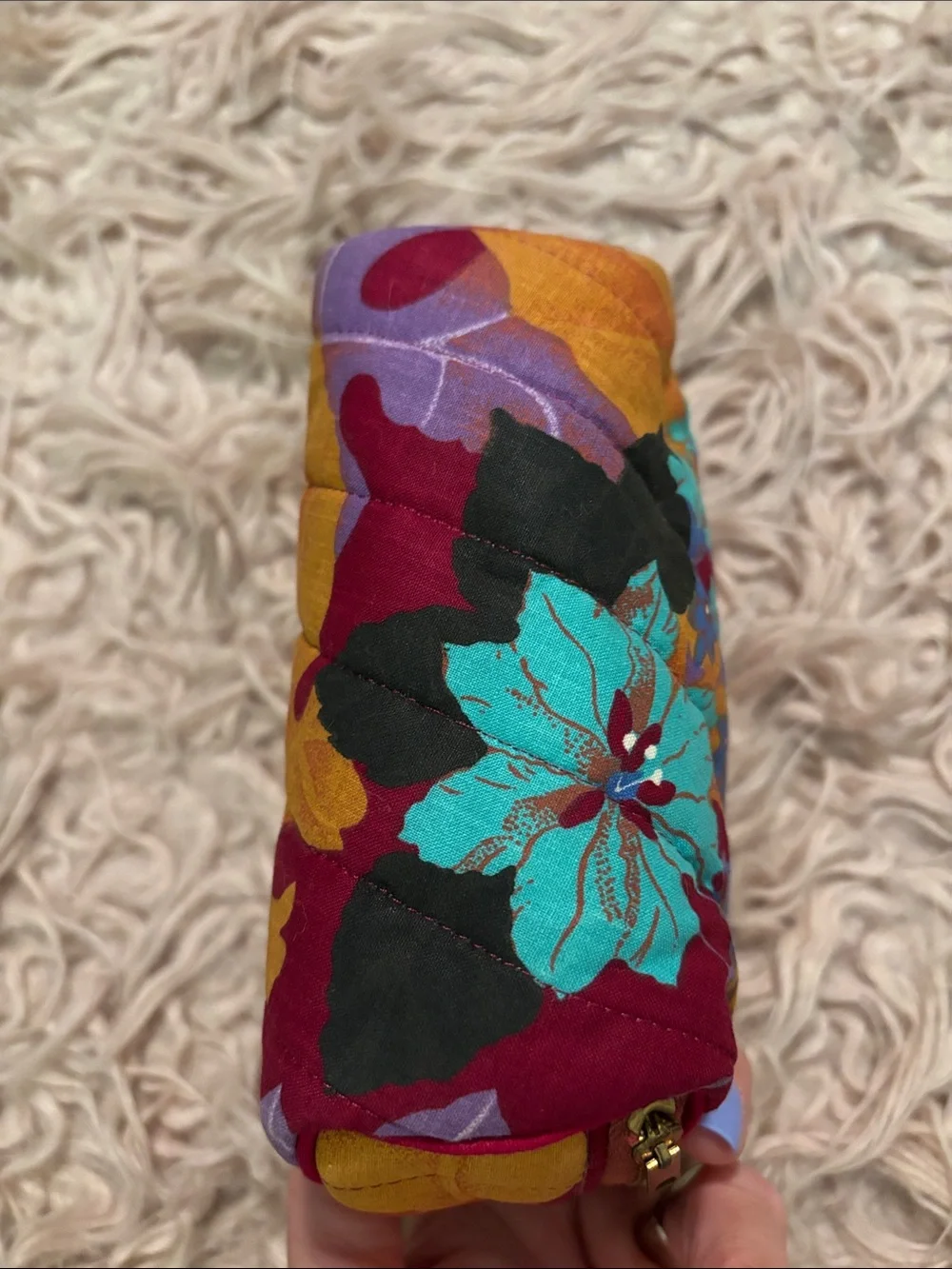 Vintage 80's Floral Cosmetic Bag